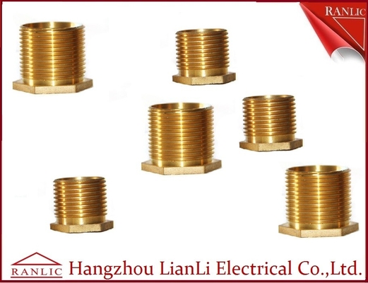 中国 真鍮の男性のブッシュの真鍮の電気ワイヤーで縛る付属品の長い六角形のヘッドGIの糸 サプライヤー